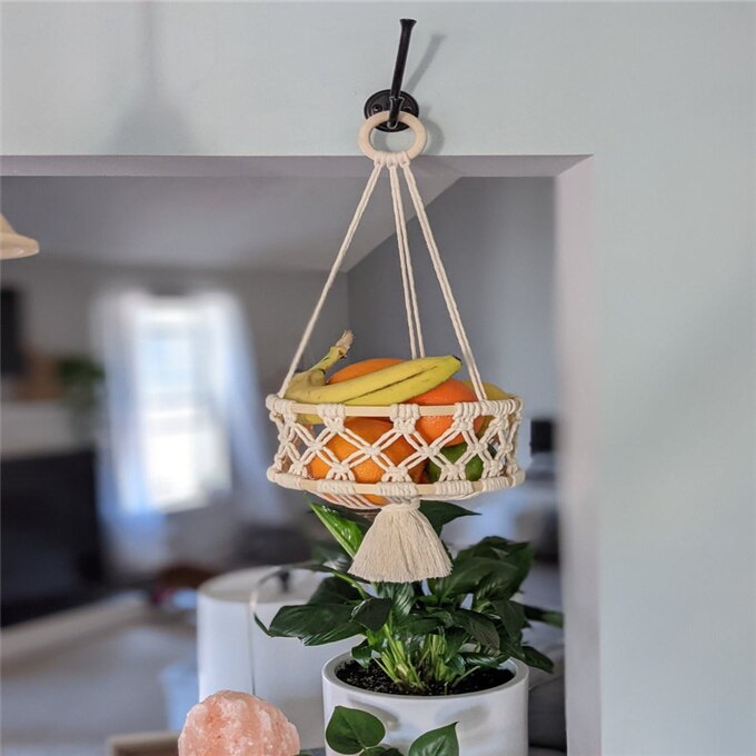 Boho Fruit Macrame Hanging Kitchen Storage Basket