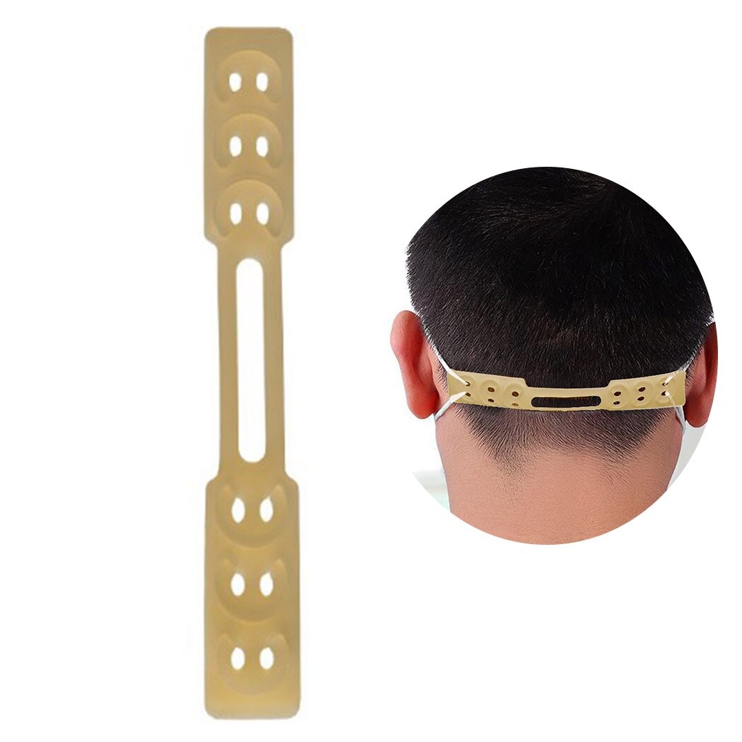 1 crochet de sangle d'oreille de masque en silicone anti-serrage réglable, extension d'oreille de masque antidérapant, crochet d'extension d'oreille de masque: Jaune clair