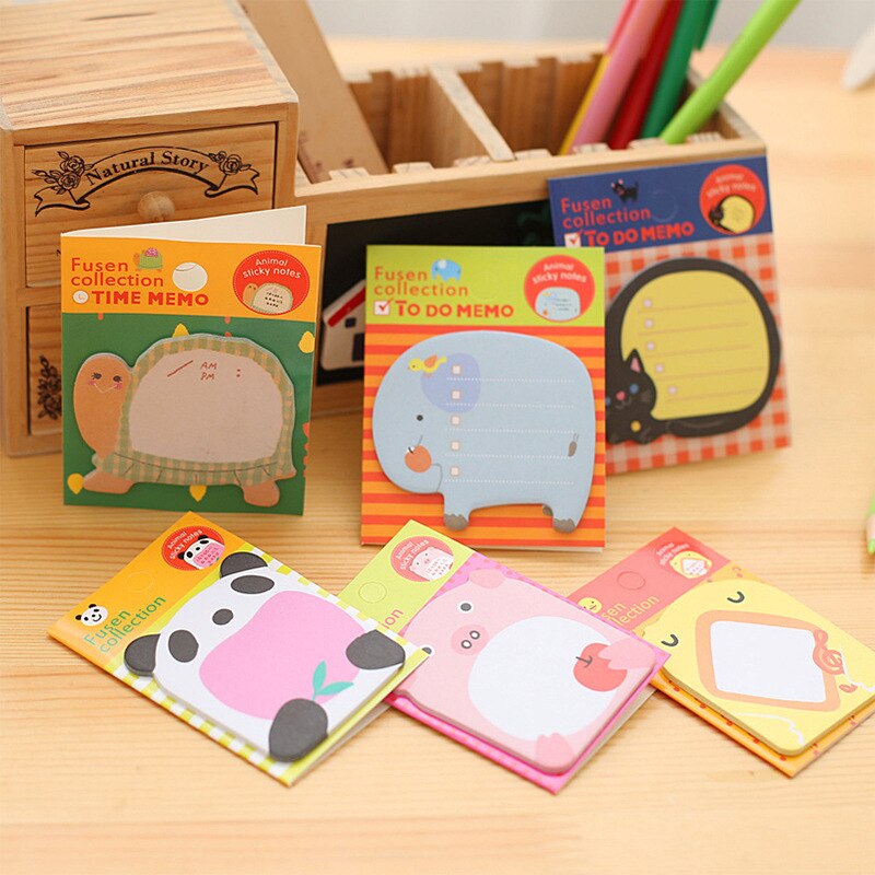 8 Stks/partij Leuke Panda Zelfklevende Memo Pad Cartoon Dier Papier Post Het Sticky Notes Bladwijzer Briefpapier Post -It Notes