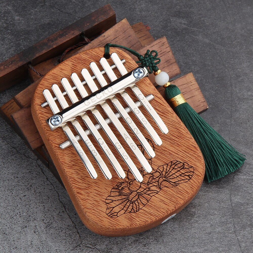 Gekko 8 nøgle kalimba afrikansk finger tommelfinger klaver fuld finer kamfer træ tastatur percussion instrument musik til begyndere: K8- cm