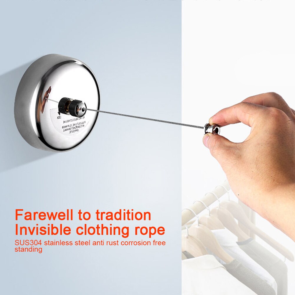 2.8m ruimtebesparende douche hotel uitschuifbare waslijn buiten binnen badkamer roestvrij staal stootvrije wasopslag