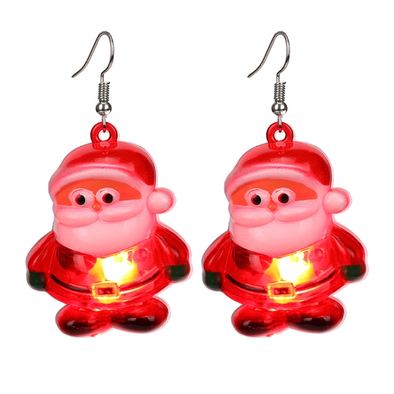 Brincos Glow in the Dark Snow Presente com LED para joias femininas: Estampagem a quente
