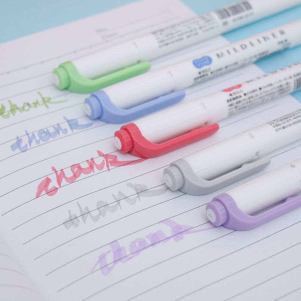 5 farben/set Japanischen Mild liner Stifte Zeichnung Marker Stift Doppel Headed Fluoreszierende Stift Art Highlighter Mildliner Mark Stift