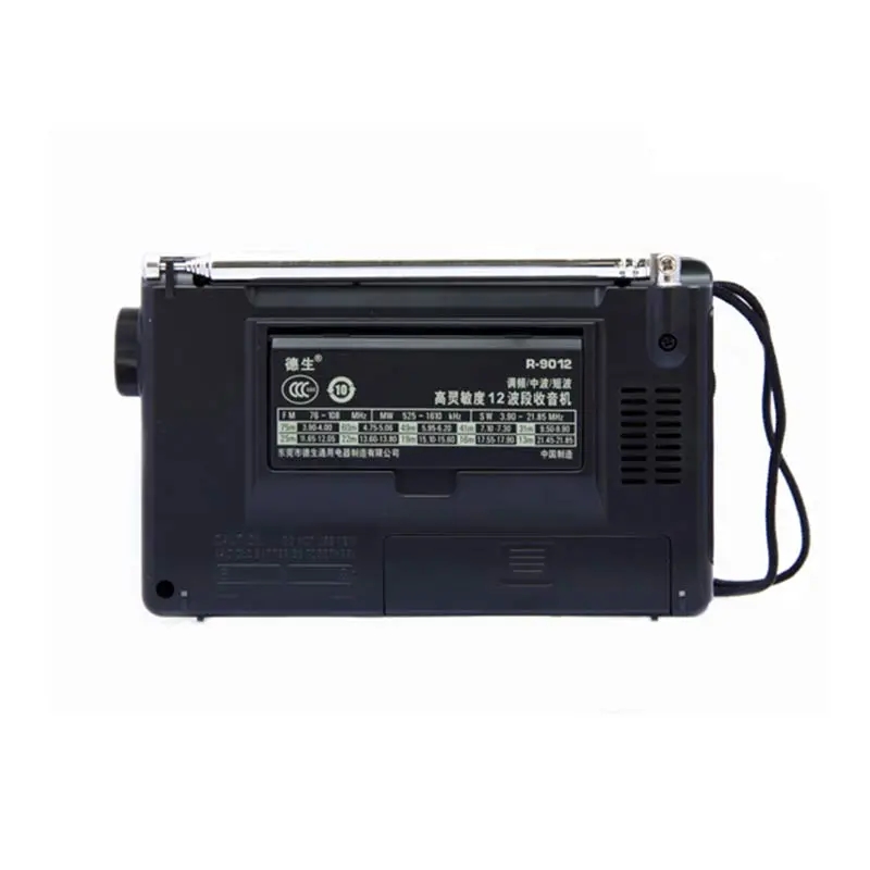 TECSUN R-9012 Radio FM AM SW Draagbare radio 12-bands Draagbare radio-ontvanger Hoge gevoeligheid Kortegolf zakradio met laag geluidsniveau