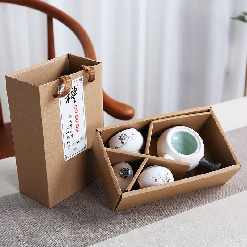 Chinese Traditional Tea Set Coffee Powder Storage Teaware Sealed Tea Container For Home Decorative Ceramic Jar Tea Container Set: Set C