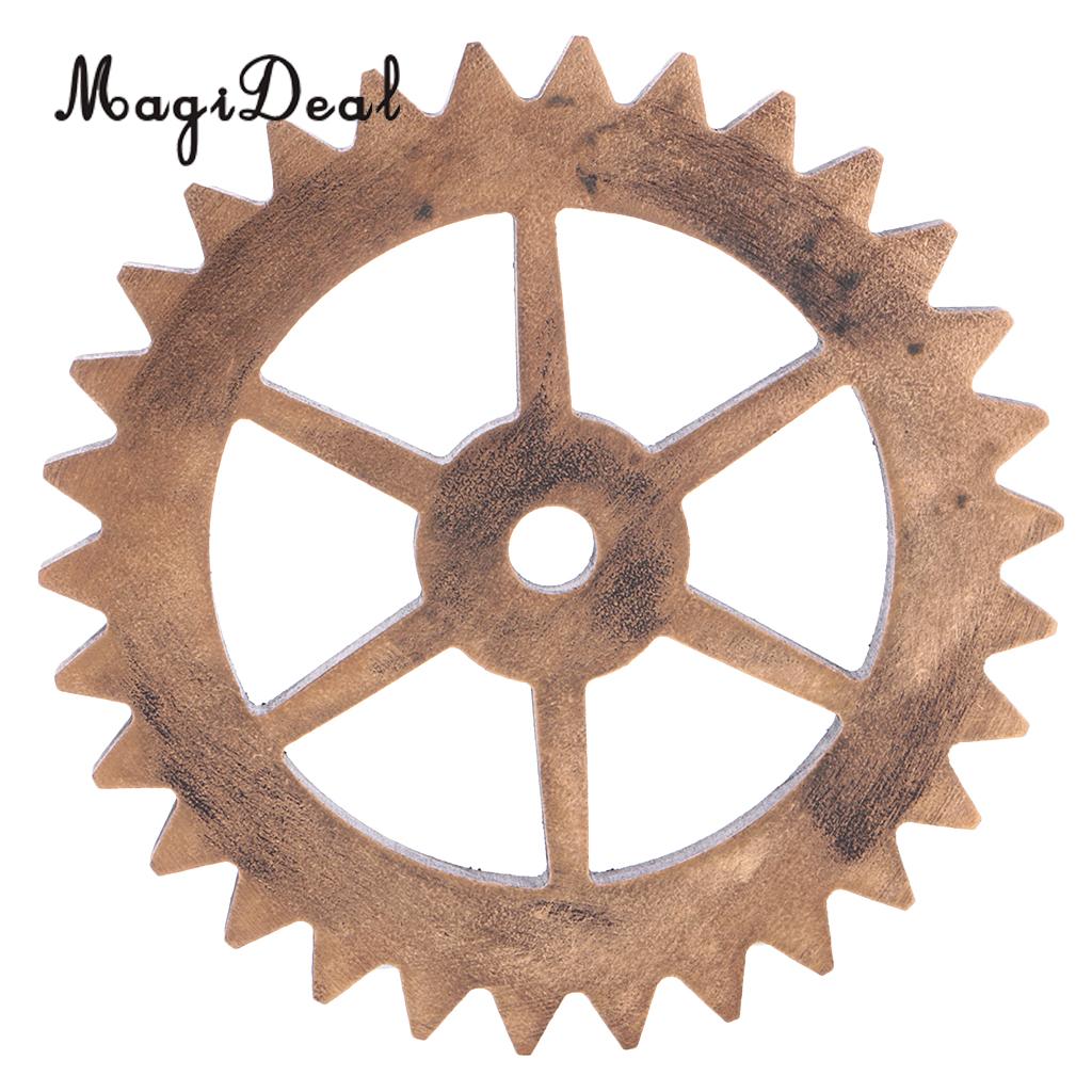 MagiDeal Rustic Wooden Circle Wheel Gear Home Bar Cafe Wall Hanging Art Craft Ornaments Home Room Wall Decoration Wooden Gear: 7