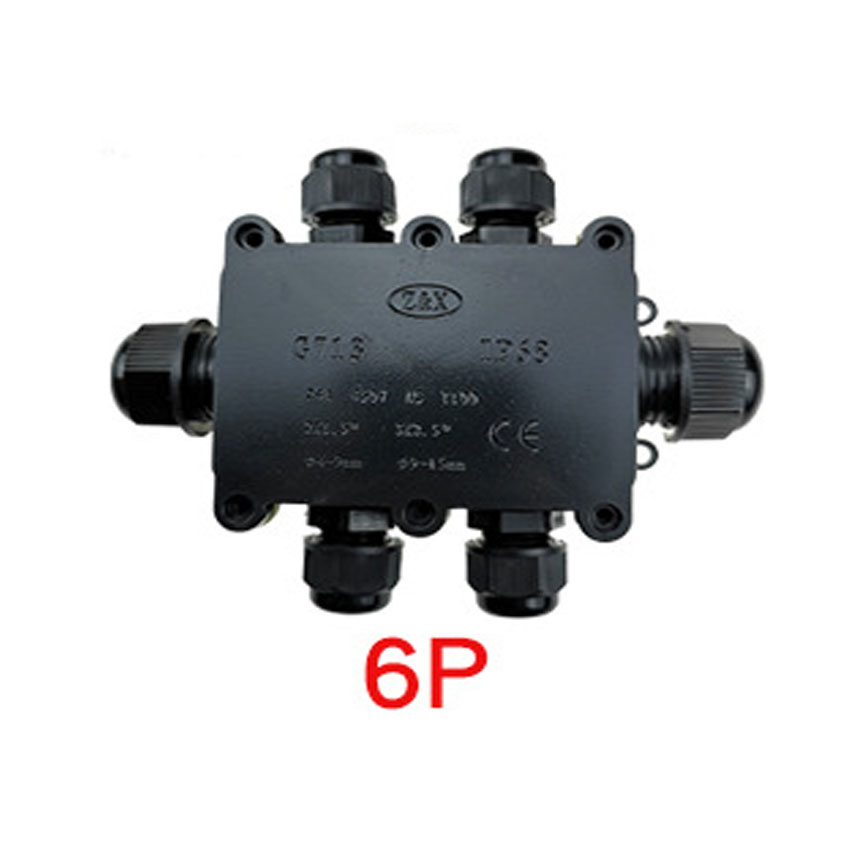 2/3/4/5/6 Way Outdoor Waterproof IP68 Electrical Cable Wire Connector Junction Box With Terminal for Electrical Wiring Accessori: Red