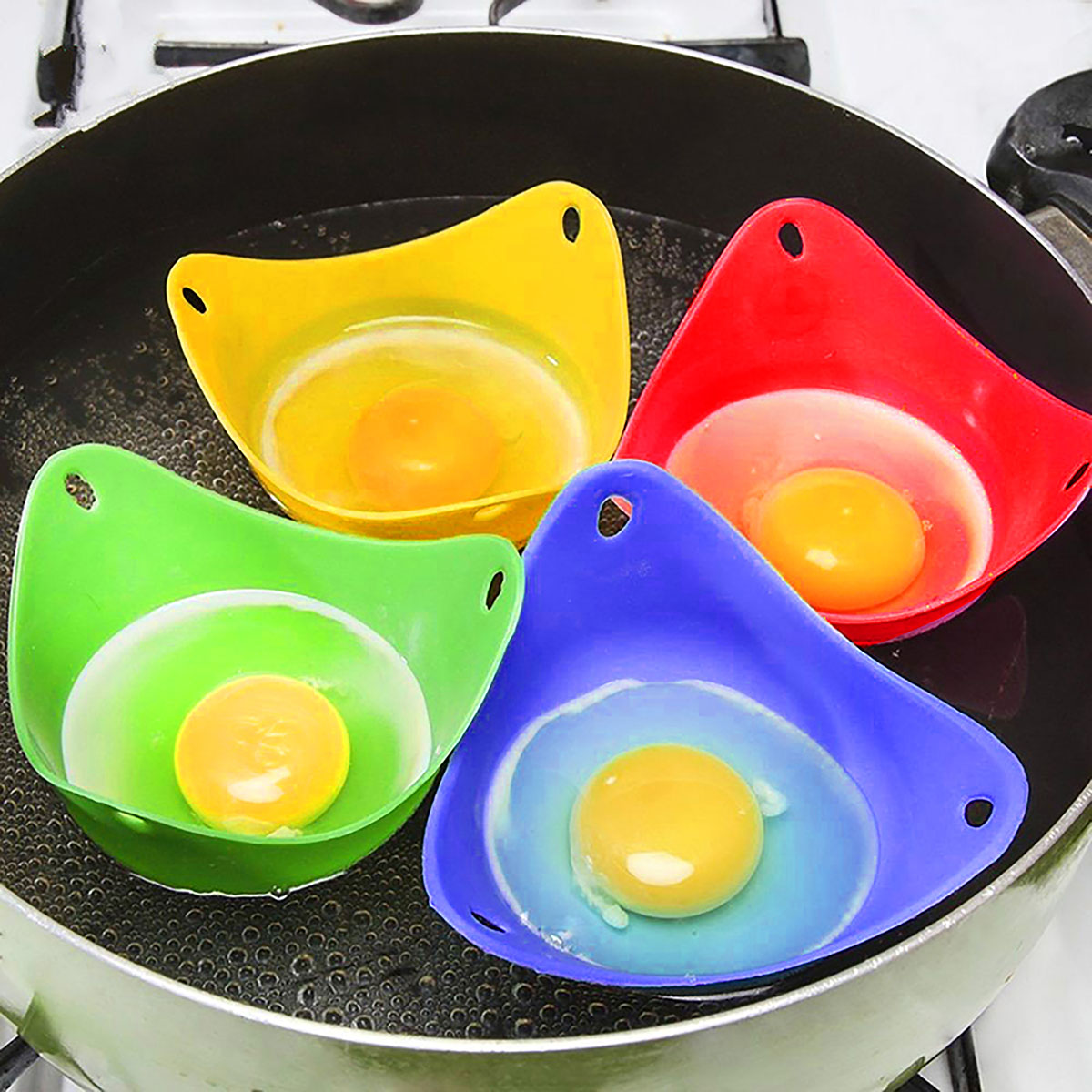 Silikon-Eierstroper-Becher, Eierkocher-Formbecher für Mikrowelle, Luftfritteuse, Herde, Eier, Kochen