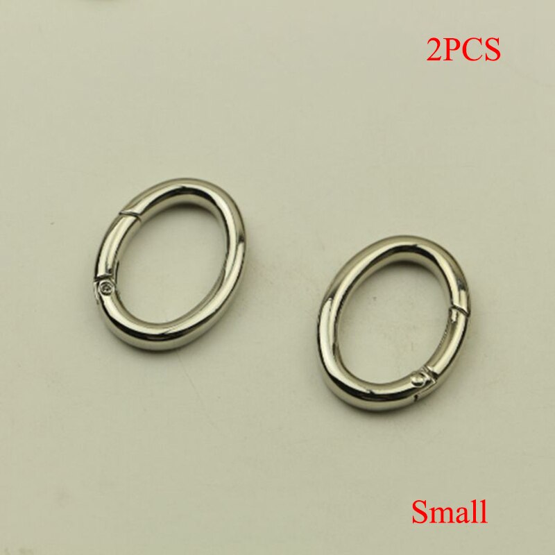2 stk metallport fjær oval ringe spenner klips karabiner vesker håndveske krok lærveske stropp spenne karabinkrok bag tilbehør: Sølv s