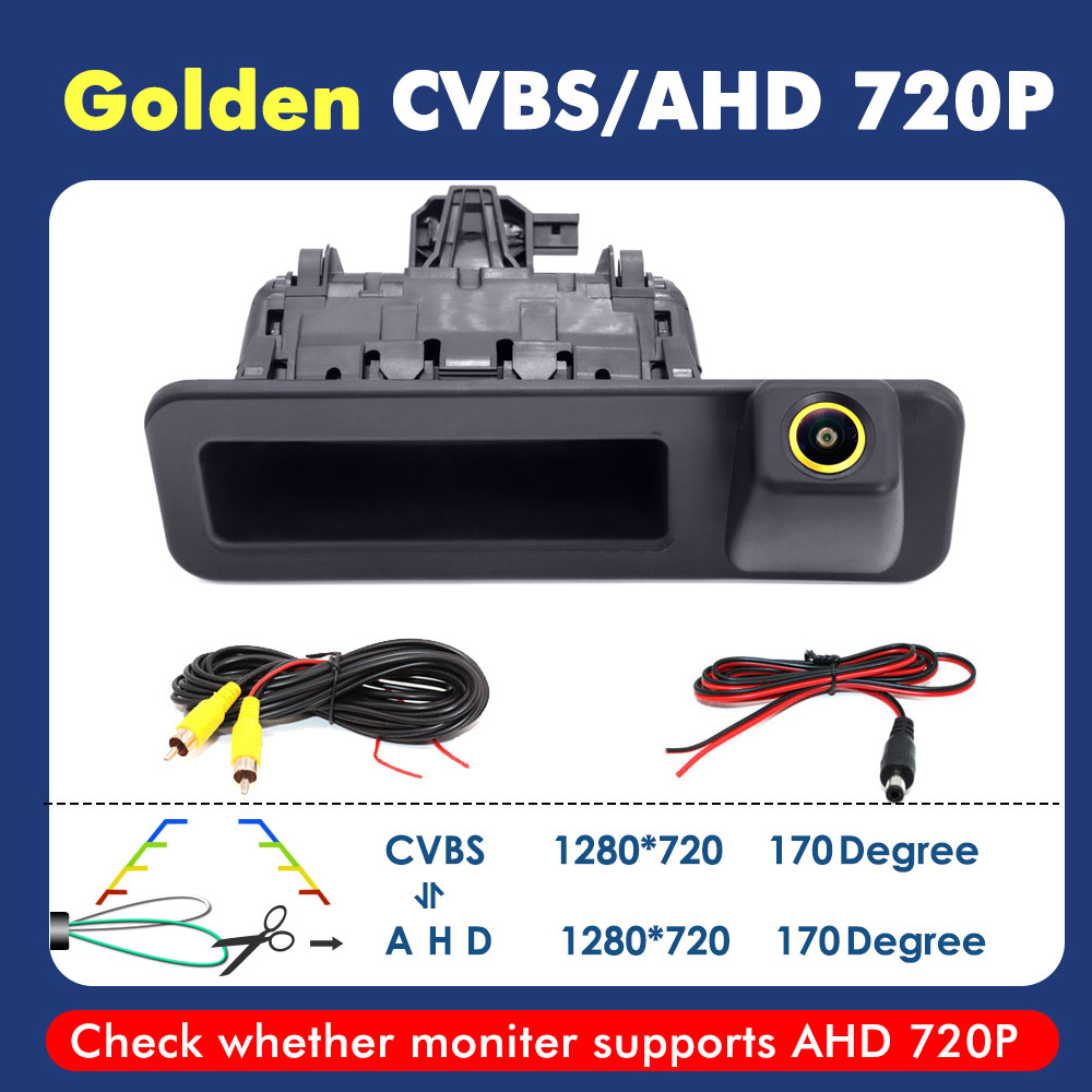 Smartour 4K AHD 1080P Fahrzeug-Rückfahrkamera für BMW 5er F10 F11/3er F30 F31 F32/X3 F25/X4 F26/X5 F15/X6 F16 Auto: Gelb