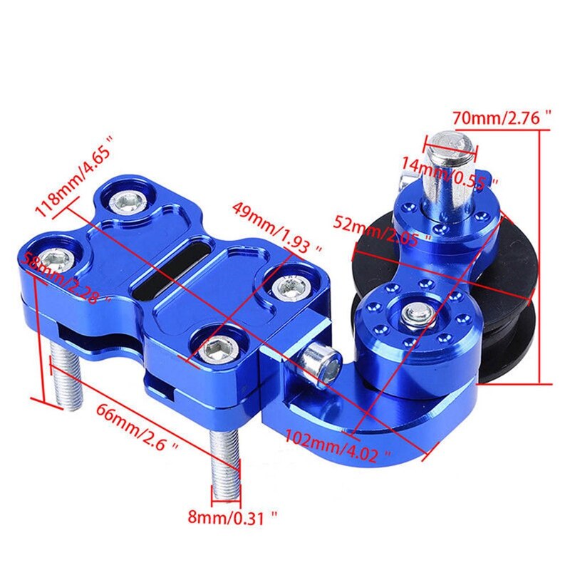 Universal Motorcycle Chain Tensioner Adjusting Roller Metal Motorbike Chain Adjuster Chain Tensioning Tool for Scooter Bike