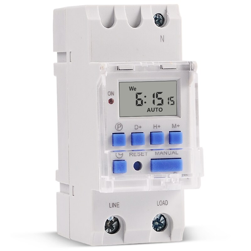 220V 16A Digital Timer Switch Programmable Time Relay for High Power LED Lighting Loading ON/OFF