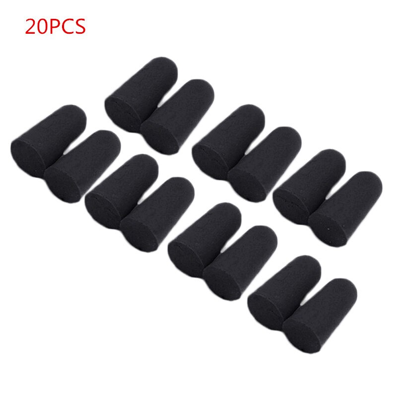 20PC Soft Foam Ear Plugs Sound insulation ear protection Earplugs anti-noise sleeping plugs for travel foam soft noise reduction: 20PCS black