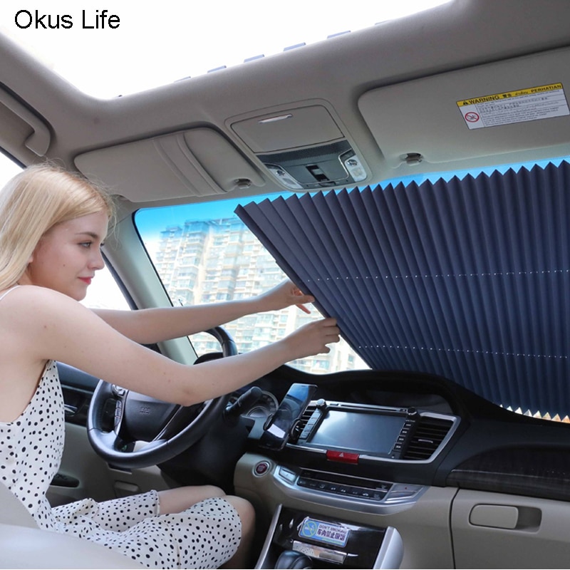 Suv vrachtwagen auto voorruit intrekbare zonneklep achterruit zonneklep blind zonneklep warmte-isolatie uv-gordijn 46/65/70cm
