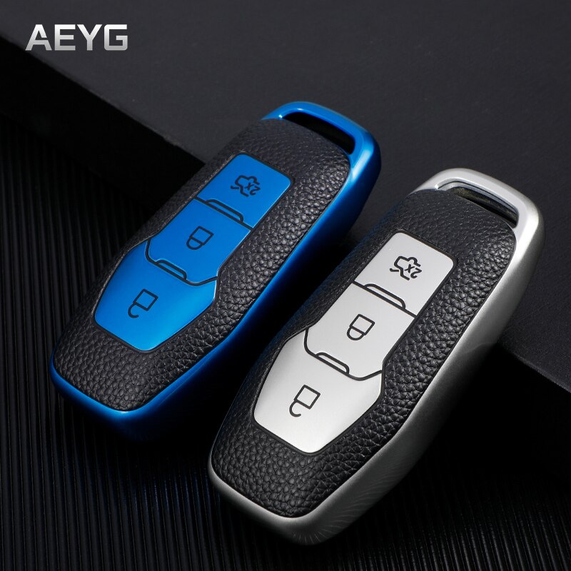 TPU Leather Car Key Case Cover For Ford F-150 Mondeo Galaxy S-Max Explorer Ranger Focus 3 4 ST Mustang Edge Fiesta MK 3 MK4 MK5