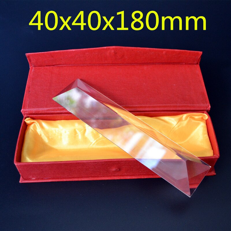 40x40x180mm 40*40*180mm gelijkzijdige driehoek K9 Prisma Lens voor onderwijs light specturm gebroken licht regenboog