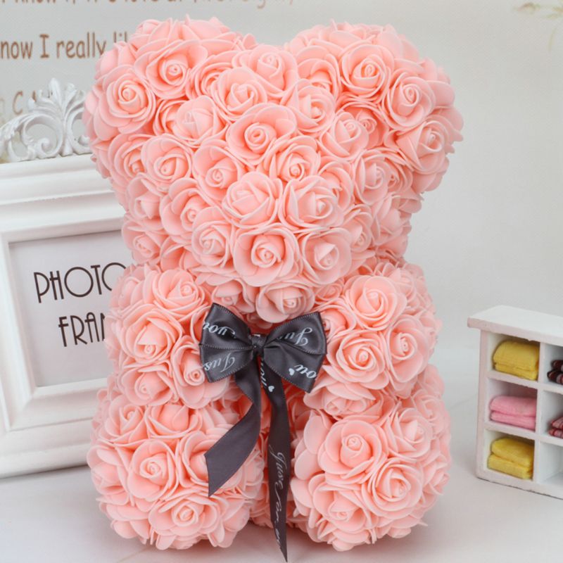 Decoración de oso de flores para boda, flores hechas a mano, adornos artificiales a la , muñecas, canasta para flores boda: PK