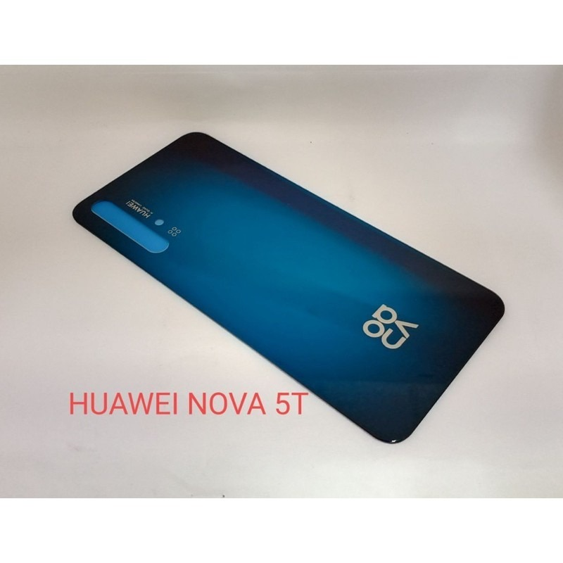 Custodia posteriore in vetro per Huawei Nova 5T copribatteria pannello dello sportello posteriore custodia posteriore parte di ricambio del telefono obiettivo della fotocamera