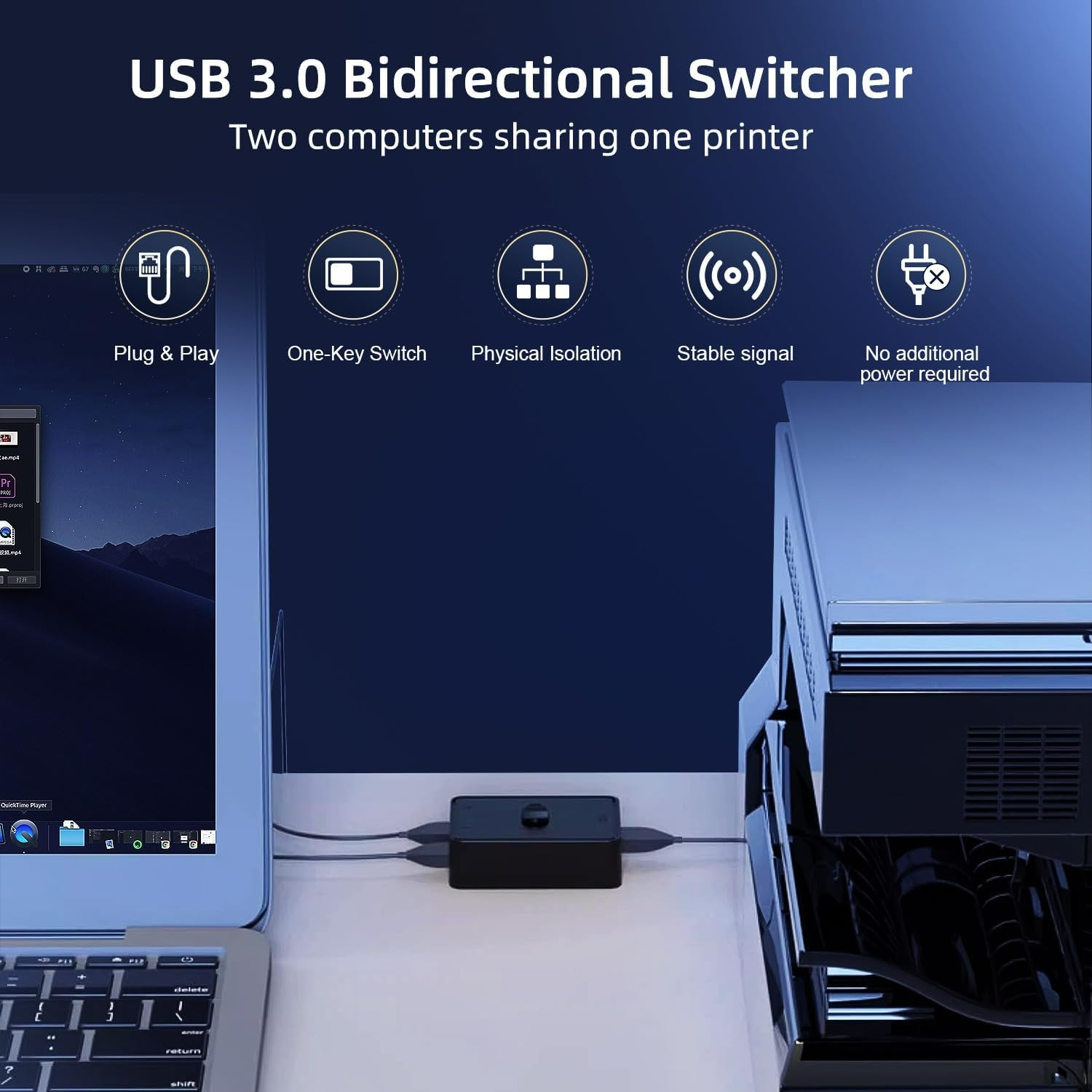 Usb Switcher Box USB 3.0/2.0 Switch for 2 Computers Share Keyboard ... – Grandado