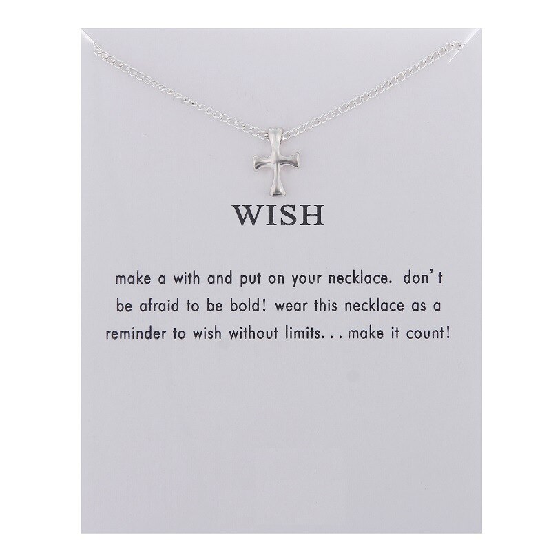 Jewelry Heart Love Cross wish bones Karma Necklace Pendants Women: 0365 CROSS