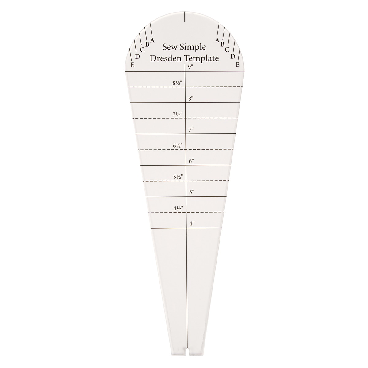 Sew Simple Dresden Ruler Template Create a variety of Dresden Plate sizes and styles