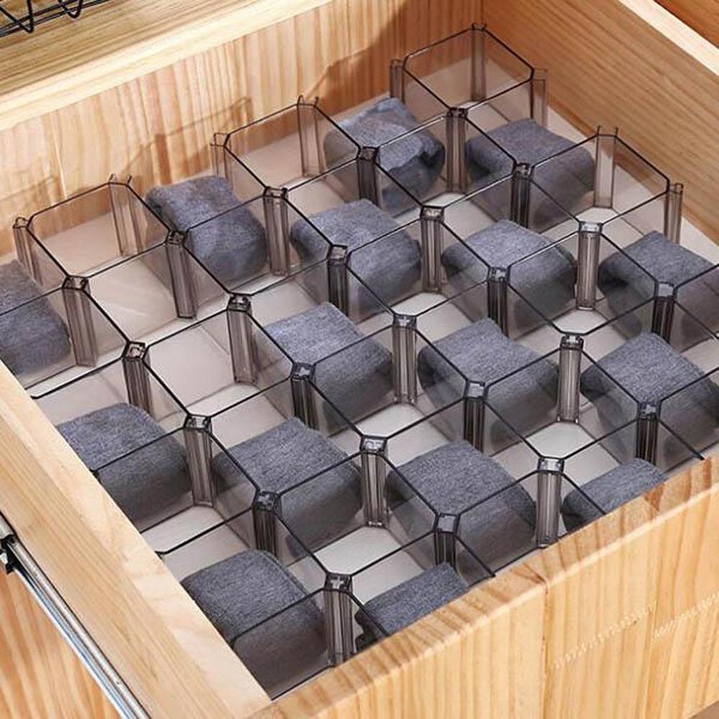 6pc Plastic Closet Divider Cabinet Organiser Honeycomb Latticed Partition Drawer Closet Divider Honeycomb Latticed Partition