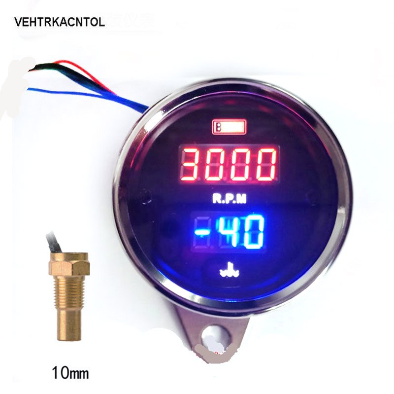 Motorcycle Rpm Led 2 Functions 12v LED Motorcycle Tachometer Tach RPM... – Vicedeal