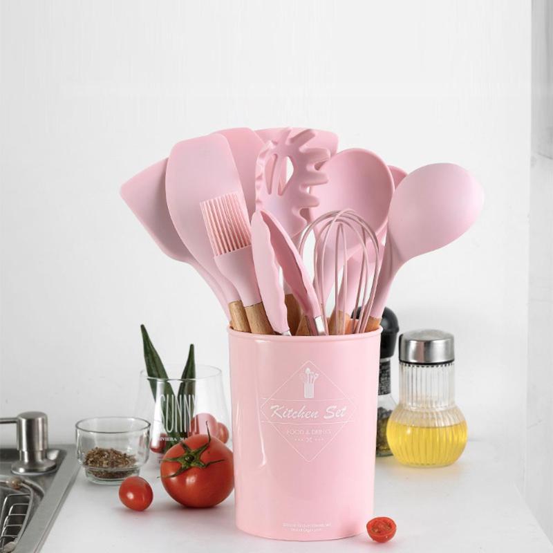 12pcs Silicone Kitchenware Baking Utensils Non-stick Kitchen Cooking Tool Kitchen Home Gadgets Baking Tools With Storage Box