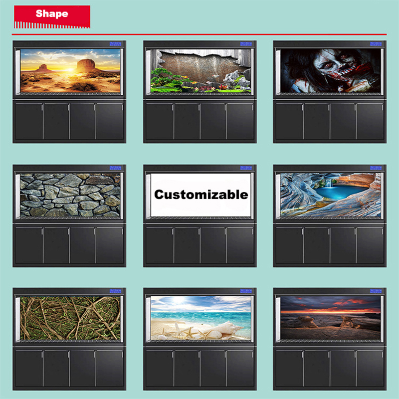 Aquarium Background Static Cling Green Tree Tropical Reptile Background 3D Effect PVC Adhesive Poster Aquarium Poster