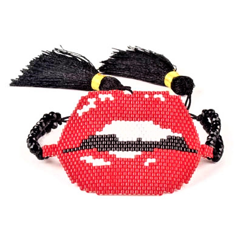 Go2boho pulseira olho grego para mulheres, turco mau olhado, pulseira com lábios, joias mexicanas, bijuteria: MI-B180096C