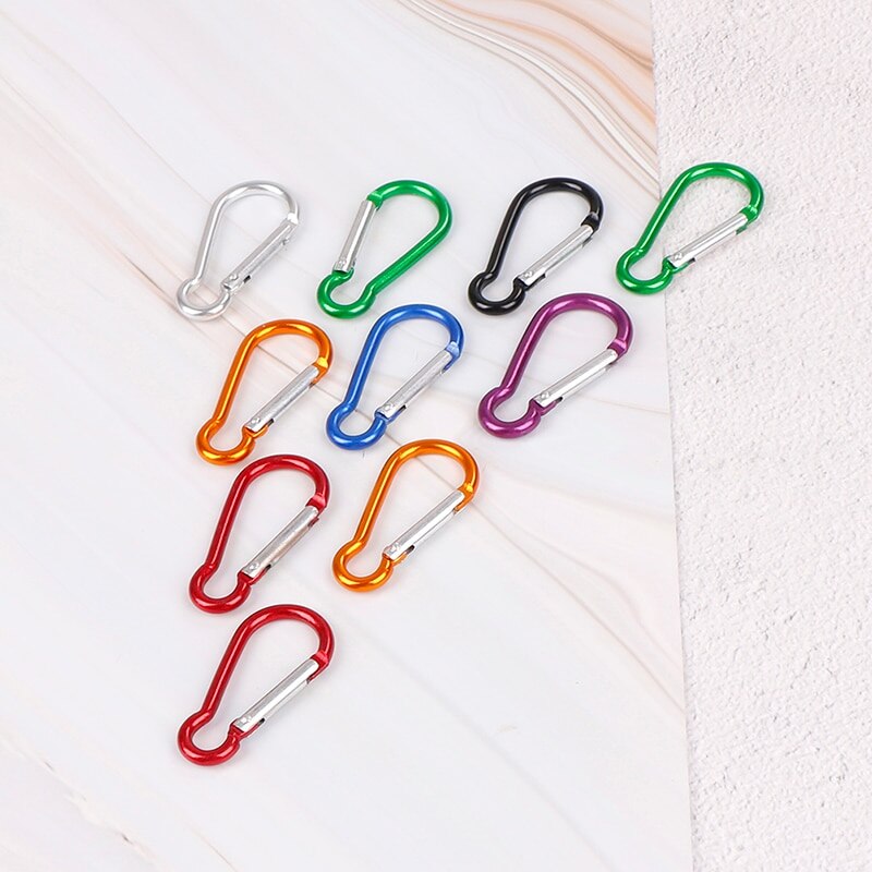 Kleurrijke aluminium karabijnhaak d-ring sleutelhanger clip camping sleutelhanger karabijnhaak outdoor reisset