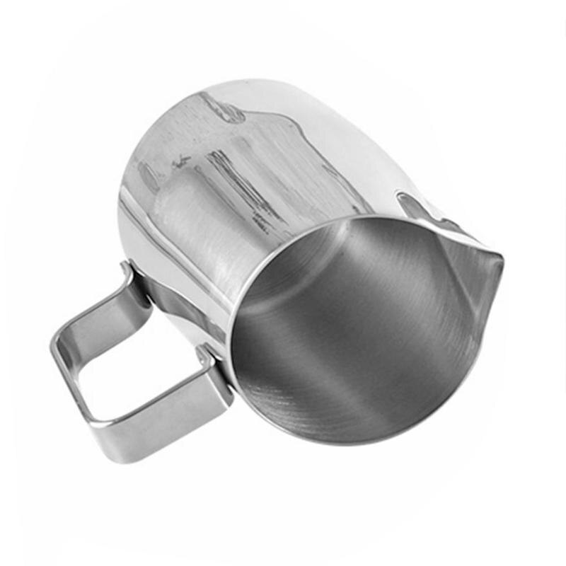 Stainless Steel Coffee Pitcher Pull Flower Cup Milk Cappuccino Cup w/ Scale