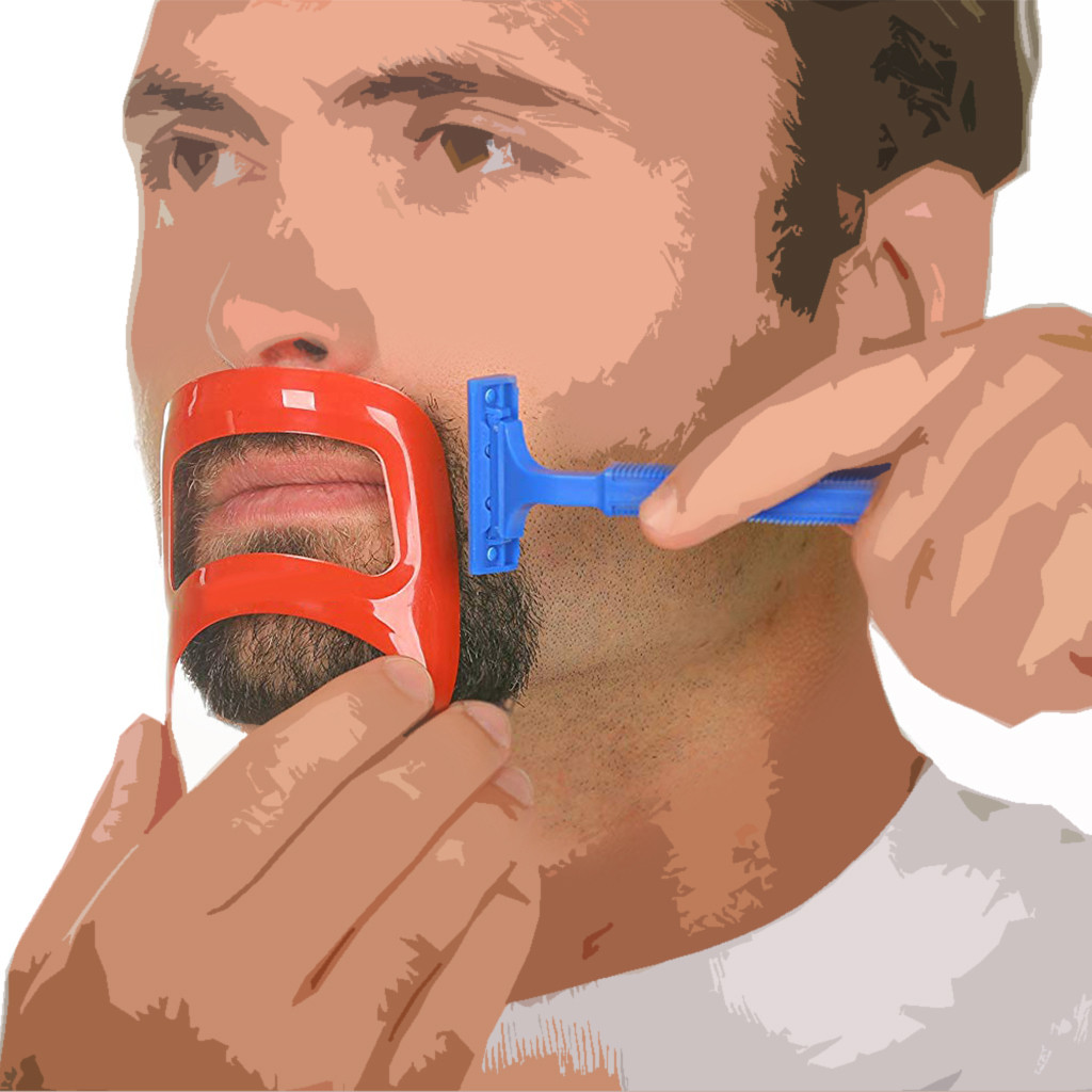 Men Beard Shaping Styling Template Red Bearded Beard Shaper And Neck Hair Styling Trim Set Stencil Shaper Hair Tool Beauty L1011