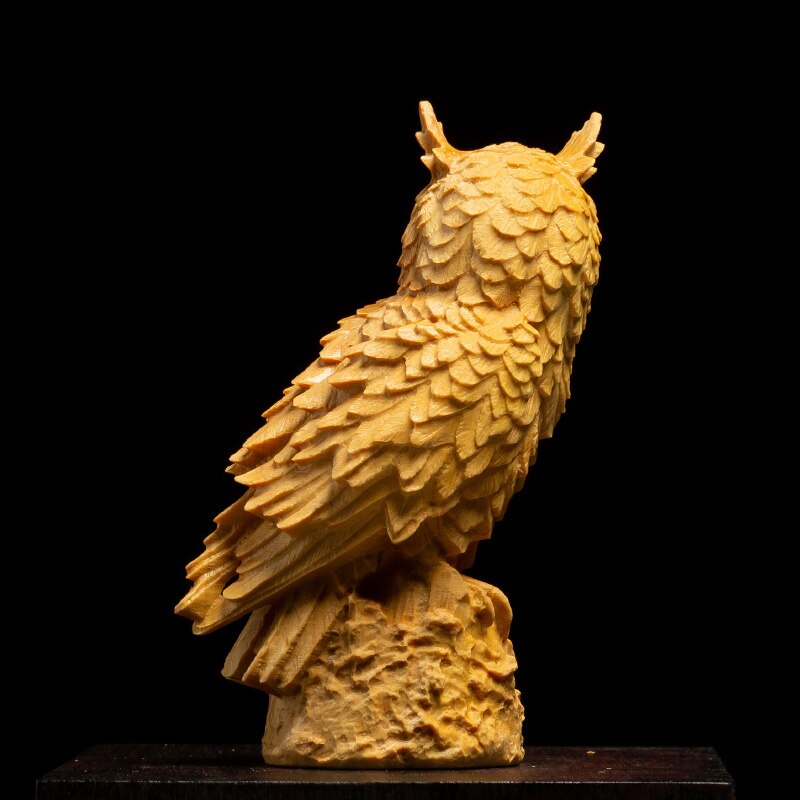 Buchsbaum 9cm 11cm 13cm Eule Skulptur Massivholz Tier Statue Wohnzimmer Dekoration Nighthawk Wohnkultur