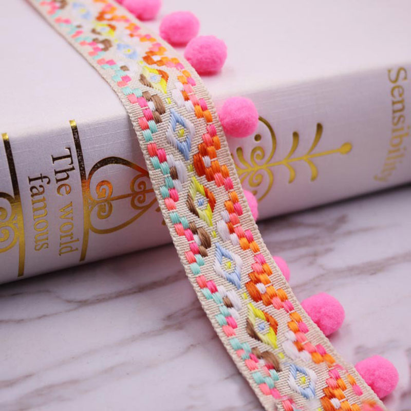 Pompón con flecos para decoración de cortinas, borlas de tela, adornos de encaje con flecos, accesorios de costura DIY, 1 yarda por lote: Verde militar