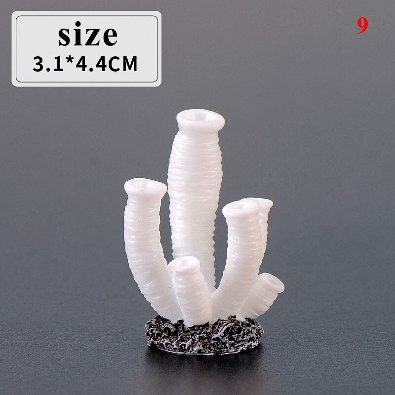 Colorful Resin Aquarium Artificial Coral Reef Decoration Fish Tank Coral Stone Landscape Ornament Aquarium Accessories 10 Styles: 9