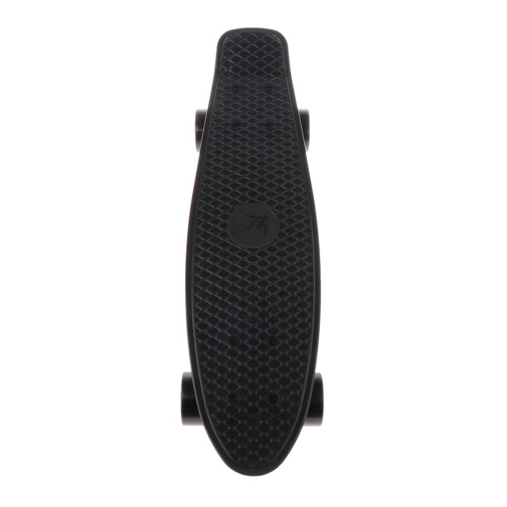 22 pouces enfants complet Skateboard Cruiser garçons filles Mini Skate Board rétro Longboard 200 lb poids de charge maximum avec roues lisses: Black
