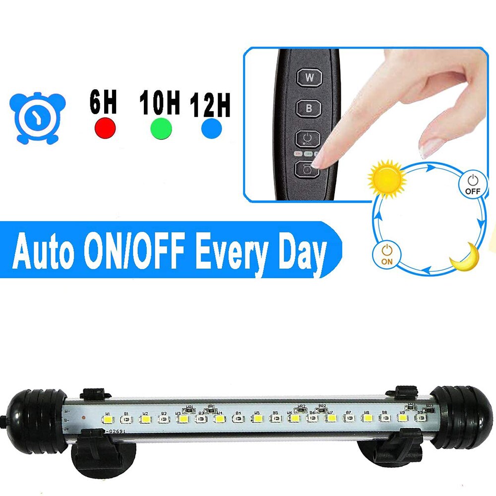 Aquarium Light Fish Tank 3 Light Modes Dimmable with Timer Auto On/Off For Aquarium Led Light Submersible Fish Tank Light D30