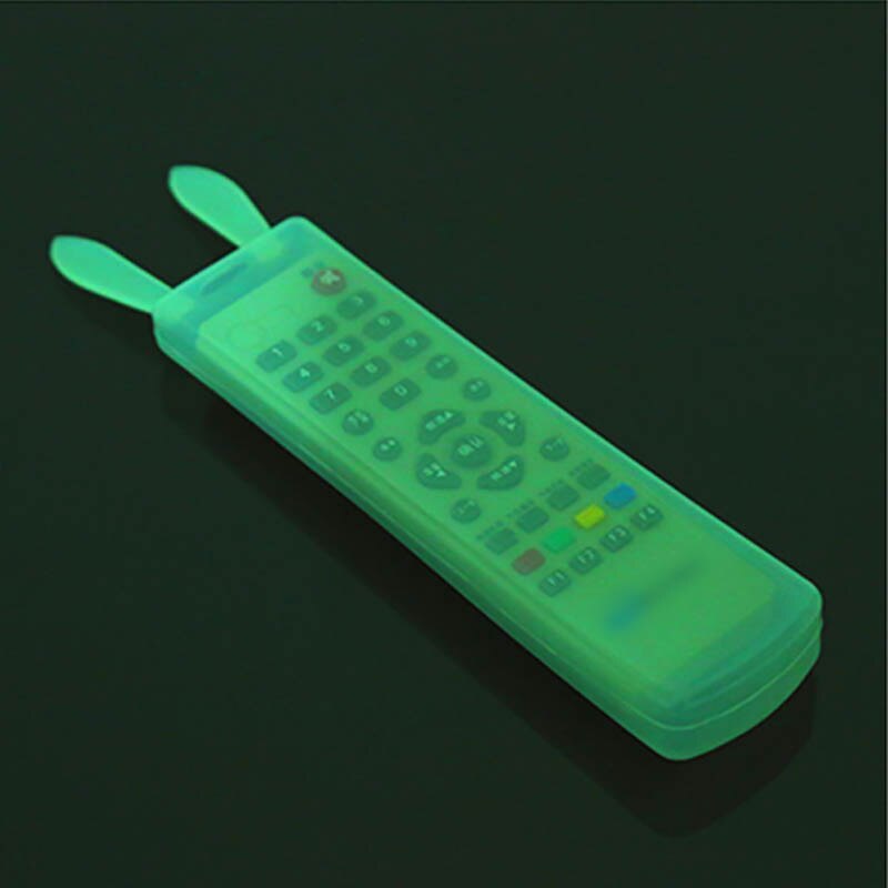 1 stk silikone fjernbetjening sød kanin tv air condition støvcover beskyttelsescover cover vandtæt støvbeskytter opbevaringstaske: C19 x 5 x 2.5cm lysende