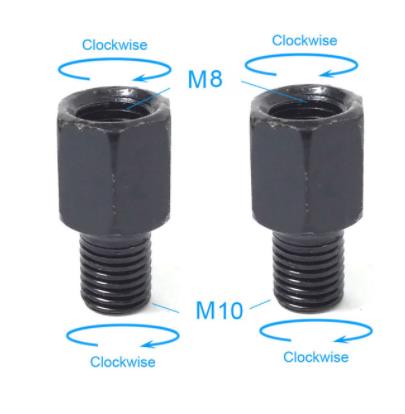 Paar Zwarte Motorfiets Spiegel Adapters M10 10Mm M8 8Mm Achteruitkijkspiegel Spiegels Conversie Bolt Rechtsom Anti-Klok Rechts links Draad: Oranje