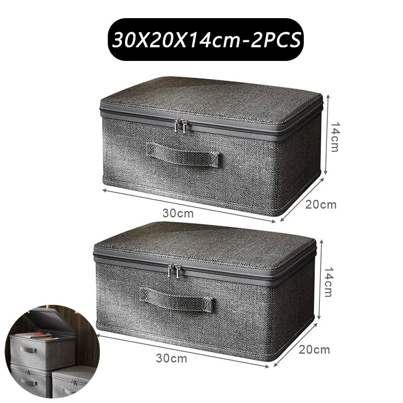 Clothes storage box with zipper Large Capacity Folding Clothes Quilts Organizer Bag Wardrobe Organizer Underwear Storage Box: green