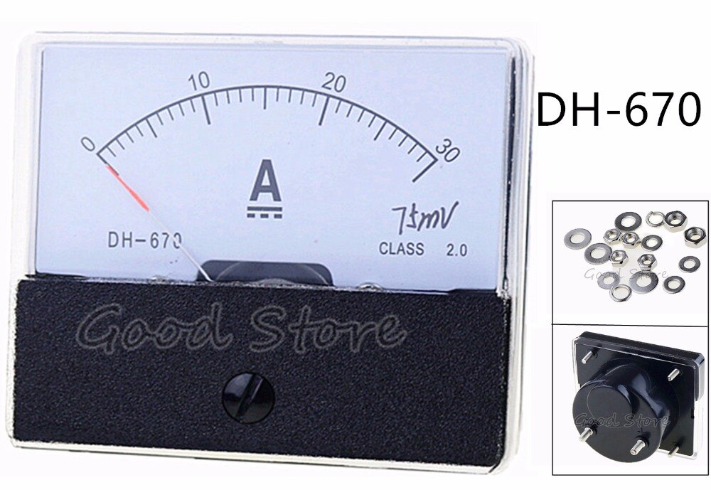 1PCS DC DH-670/CQ-670 100A 150A 200A 300A 400A 500A 600A Analog Panel Meter Ammeter Gauge