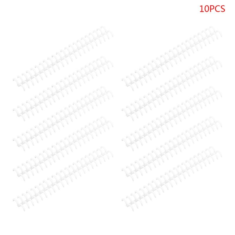10pcs Plastic Loose Leaf Link Spiral Circles Binder Ring for 30 Holes Notebook