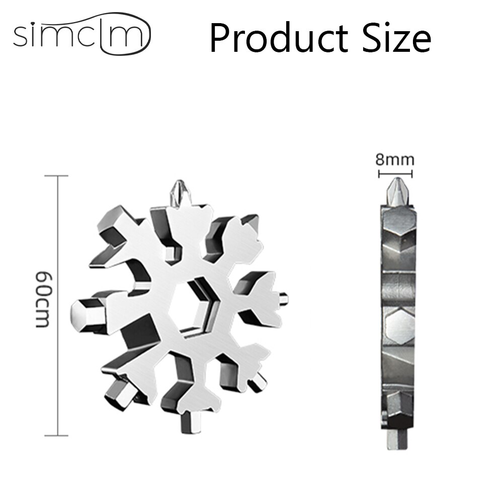 Portatile 18 In 1 Mini fiocco di neve Multi tasca strumento chiave chiave esagonale campo multiuso sopravvivere escursione all&#39;aperto portachiavi portachiavi