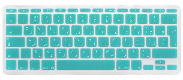 EU UK Arabic Alphabet Soft Silicone Persian Keyboard Protector Cover Skin For Apple MacBook Air 11.6 Inch 11" A1465/A1370: Skyblue