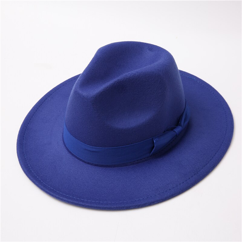 fedora hat women Bow ribbon band men hats wide brim classic beige white wedding church winter men women&#39;s hat gorras hombre: Red