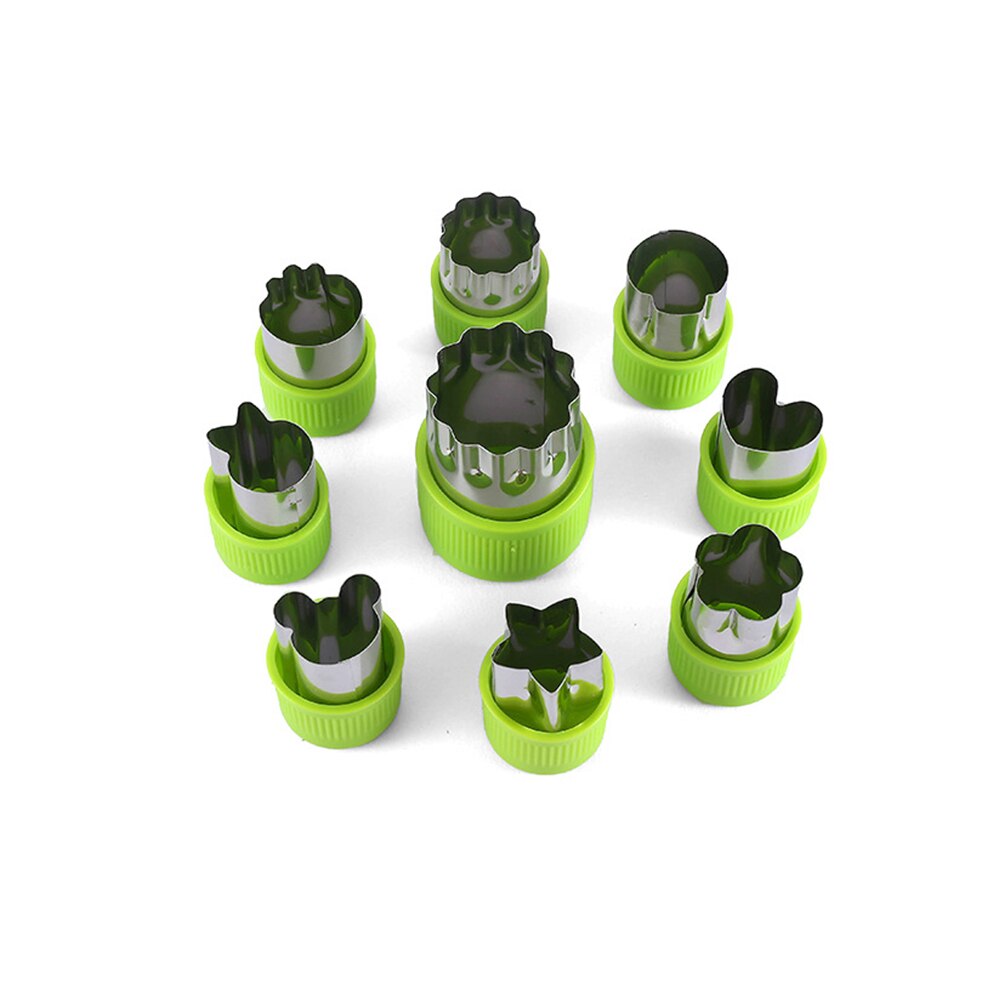 Stainless Steel Star Heart Shape Vegetables Cutter Cake Cookie Biscuit Cutting Tool Vegetable Fruit Cutter Mold For Kitchen: 9pcs