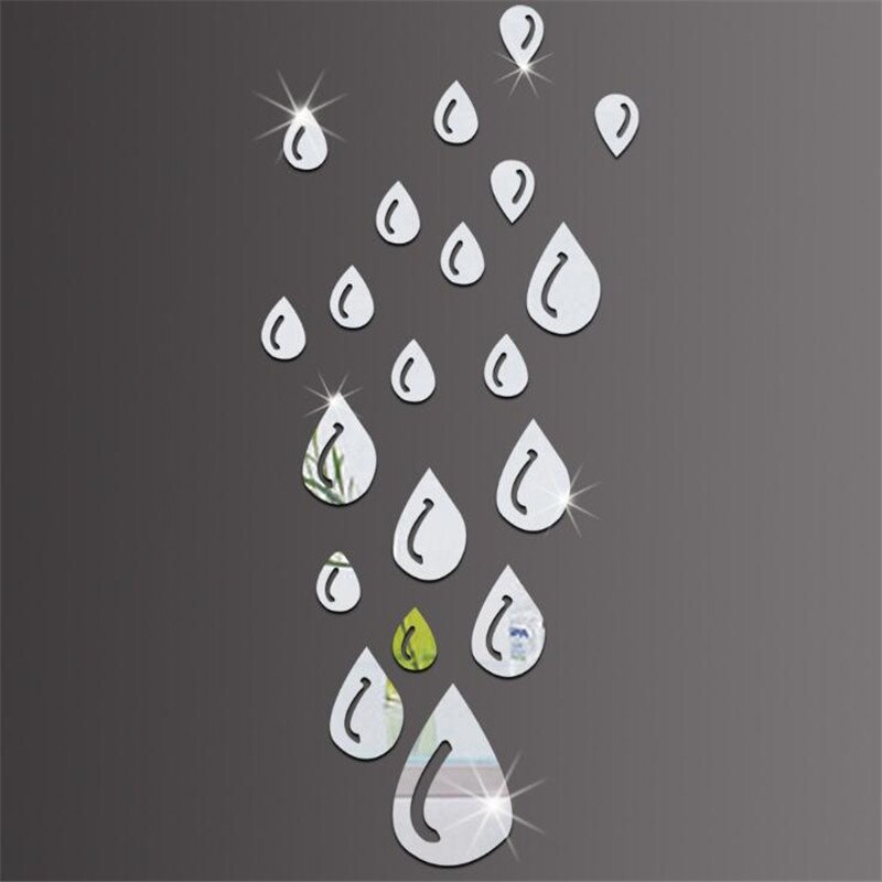 Acryl Spiegel Sticker Zelfklevende Muur Sticker Creatieve Raindrop Glas Sticker Voor Badkamer Glas Thuis Badkamer Decor