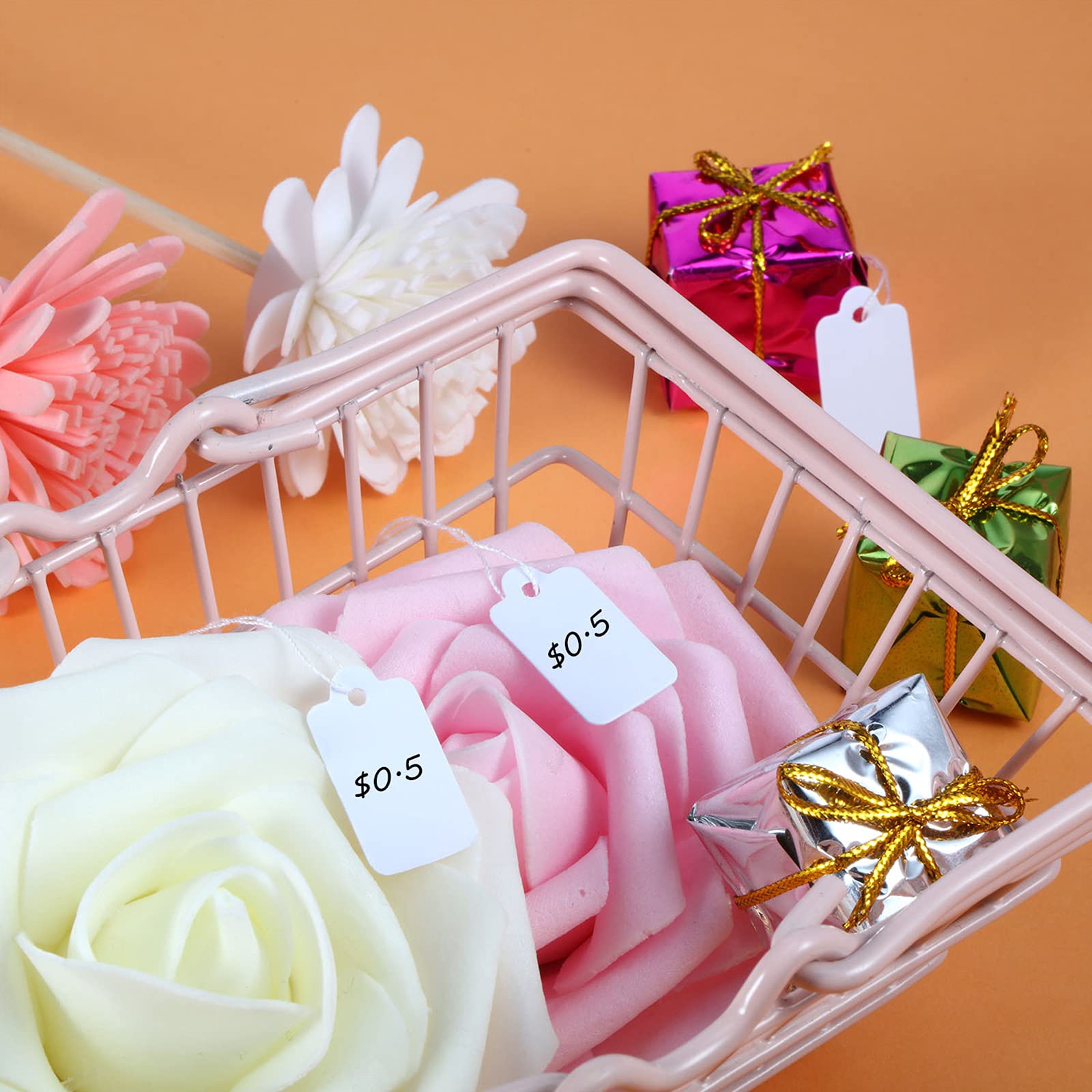 100/500 Stuks Lege Prijskaartjes Lege Kraftpapier Etiketten Met String Beschrijfbare Geregen Hang Label Voor Sieraden Kleding