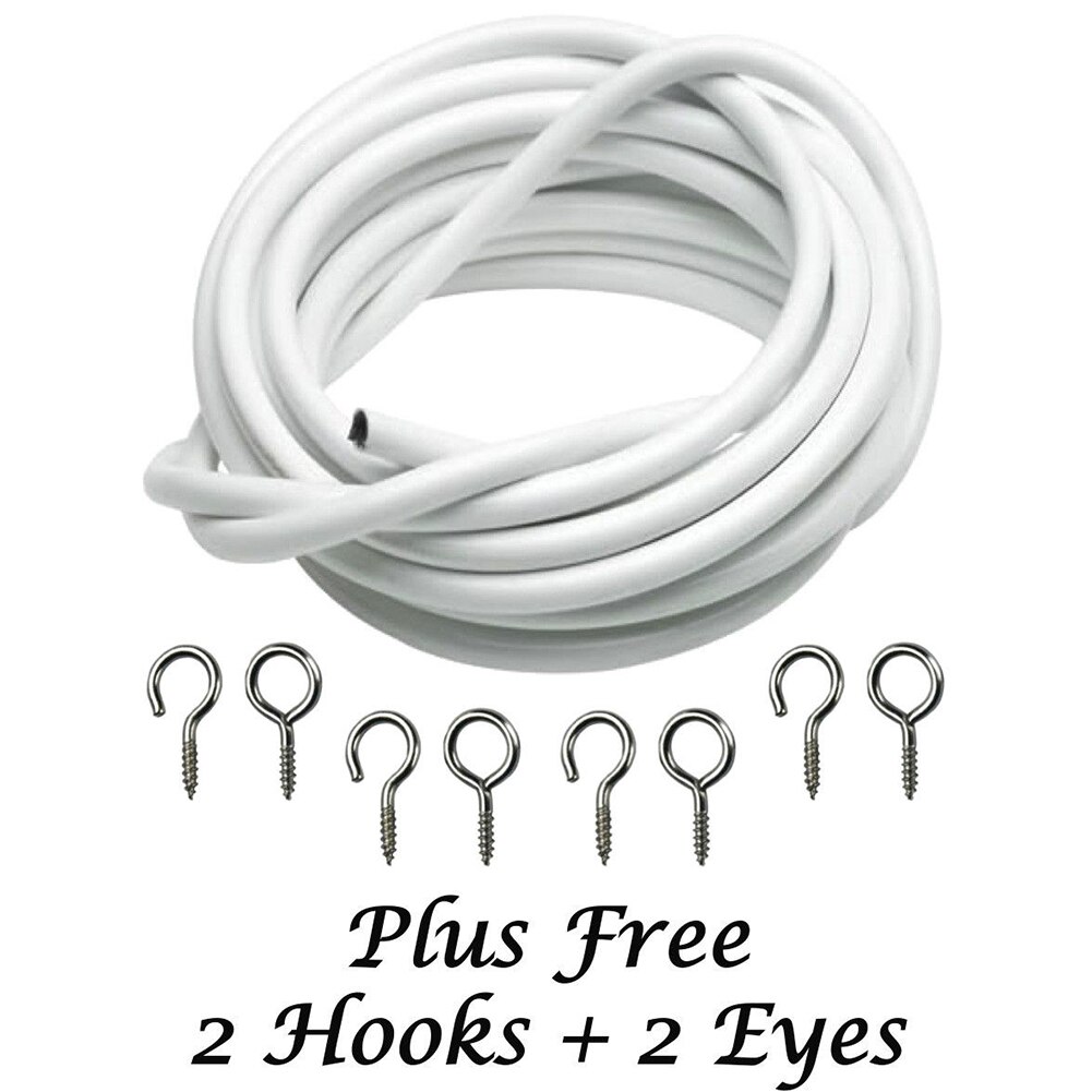 Cable de cortina para ventana de Boutique, Kit práctico de 2/5 metros, con ganchos de 4/6 pares y accesorios de decoración de cortinas